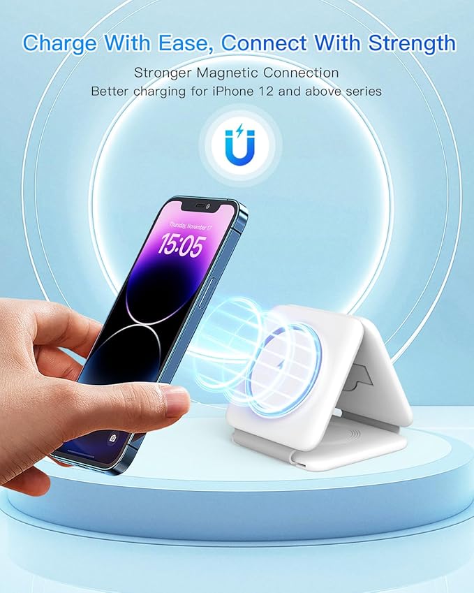 Charging Station for Apple Multiple Devices - 3 in 1 Foldable Magnetic Wireless - Image 7