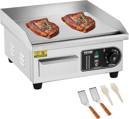 VEVOR Commercial Electric Griddle, 1700W Countertop Flat Top Grill, 14in by VEVOR