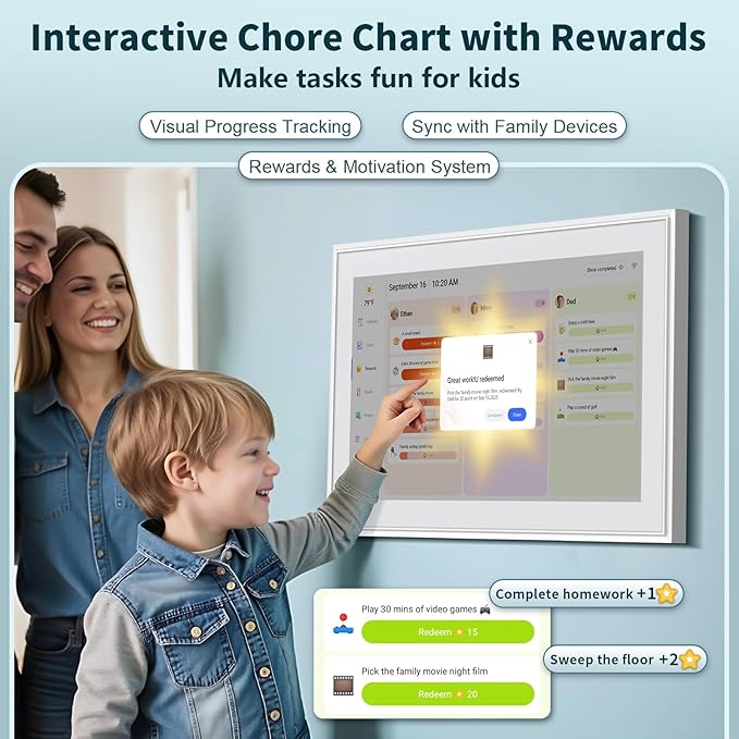 Canupdog Digital Calendar, 21.5 Inch Electronic Calendar Chore Chart & Wall - Image 4