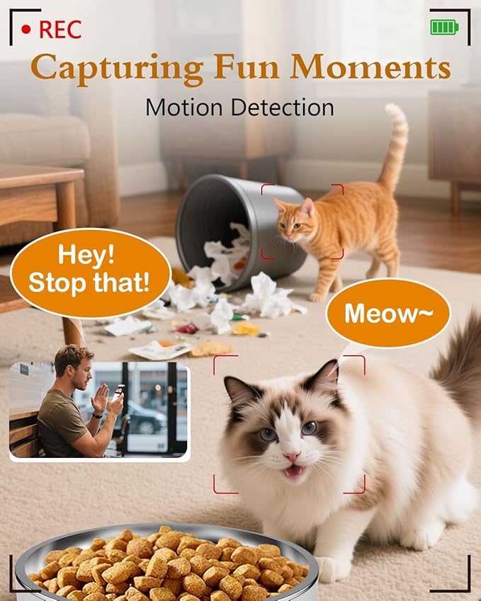 Yakry Automatic Cat Feeder - 5G WiFi Easy Setup App Control Cat Dry Food - Image 4