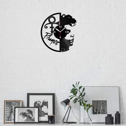 Vinyl Clock Prince Handmade Exclusive Clock Art Decor Home Wall Clock Black Original Gift Unique Design
