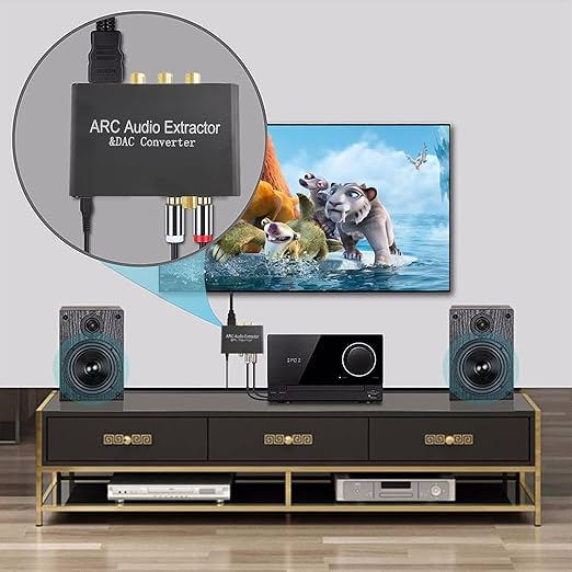 HDMI ARC Audio Extractor, DAC Converter, 192KHz Digital to Analog Audio - Image 4