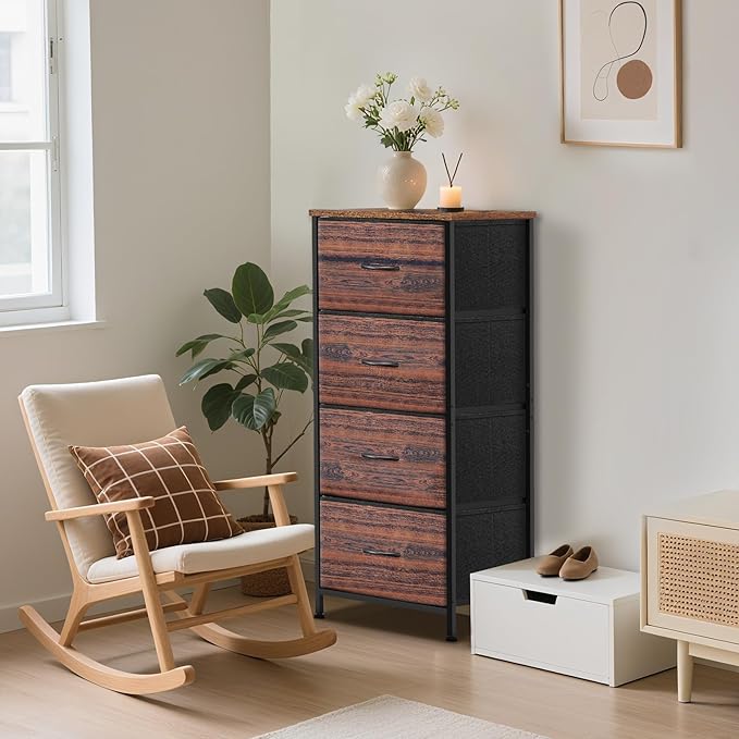 4 Fabric Drawer Dresser for Bedroom, Chest of Drawers - Image 4