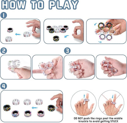 9Pcs Magnetic Rings Fidget Toys - Image 5