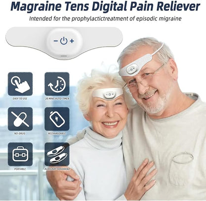 Electric Headache Migraine Relief Head Massager Rechargeable TENS Units Digital - Image 2
