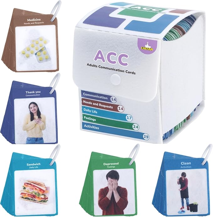 CHEFAN Adult Communication Cards, Non Verbal Speech Therapy Communication by CHEFAN