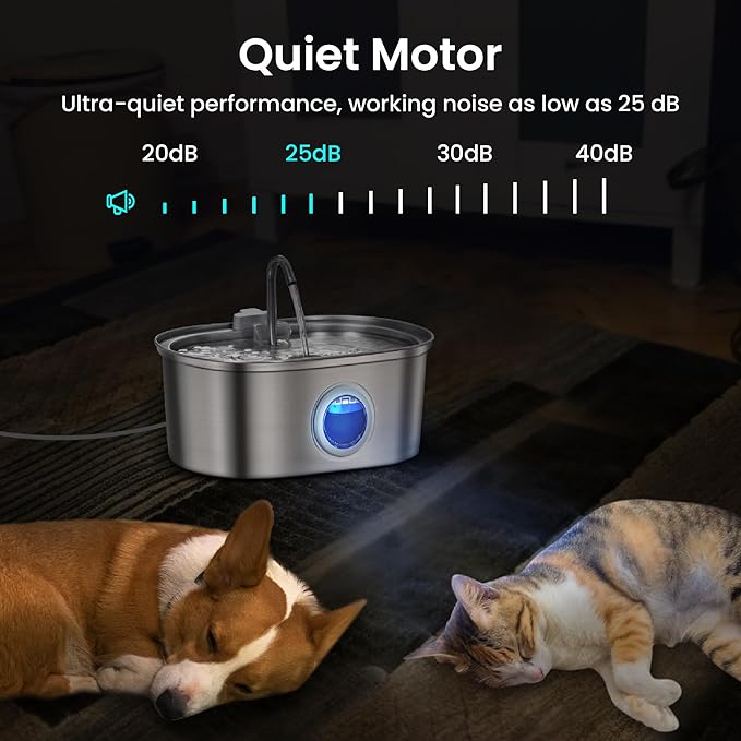 PawsPik SS-01 Stainless Steel Faucet-Design Cat Fountain 108.2 oz. - Image 4