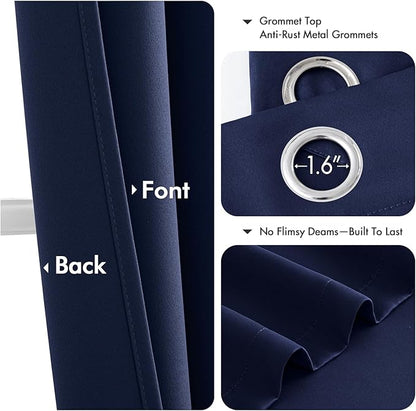 MIULEE Navy Blue Blackout Curtains - Image 4