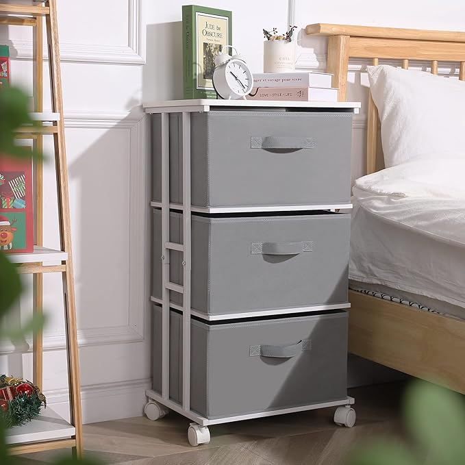 MAX Houser Dresser Tower with 3 Drawers, Fabric Dresser Drawer Organizer Unit - Image 2