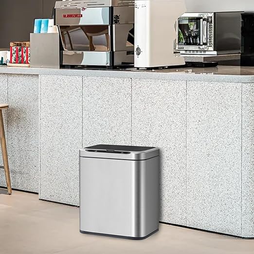 ELPHECO Stainless Steel Office Trash Can Motion Sensor Garbage Can Touchless - Image 4