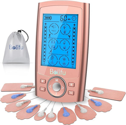 Belifu Dual Channel TENS EMS Unit 24 Modes Muscle Stimulator by Belifu