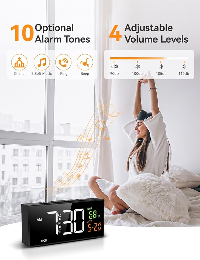 Netzu Alarm Clocks for Bedrooms, Digital Clock - Image 2