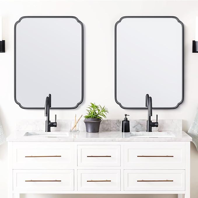28"x36" Black Bathroom Mirror - Image 8