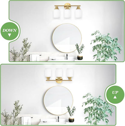 Guliaofo 3-Light Bathroom Light Fixtures, Vanity Lights - Image 4