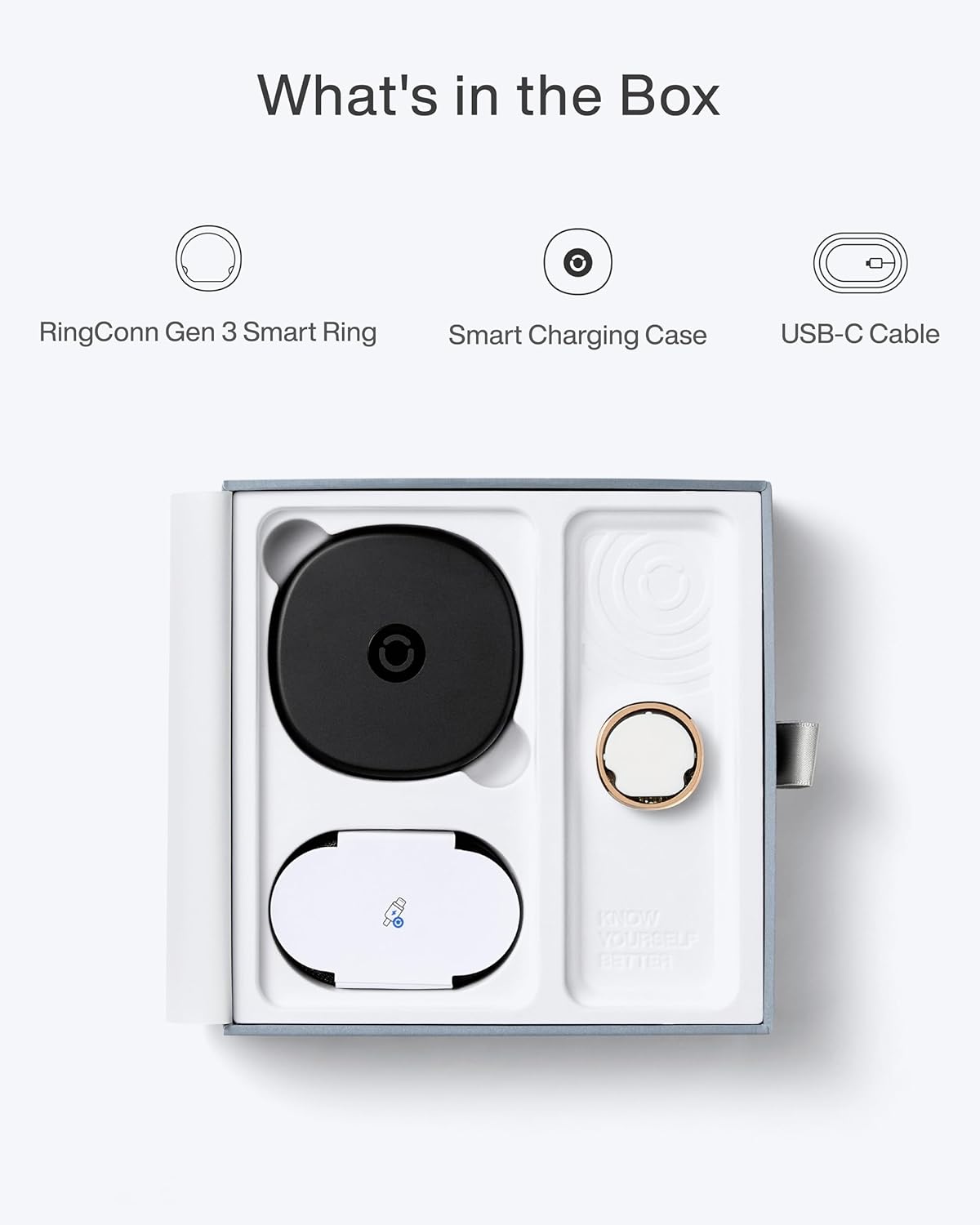 RingConn Gen 3 Smart Ring - Vascular Trends(Size 9, Future Silver)
