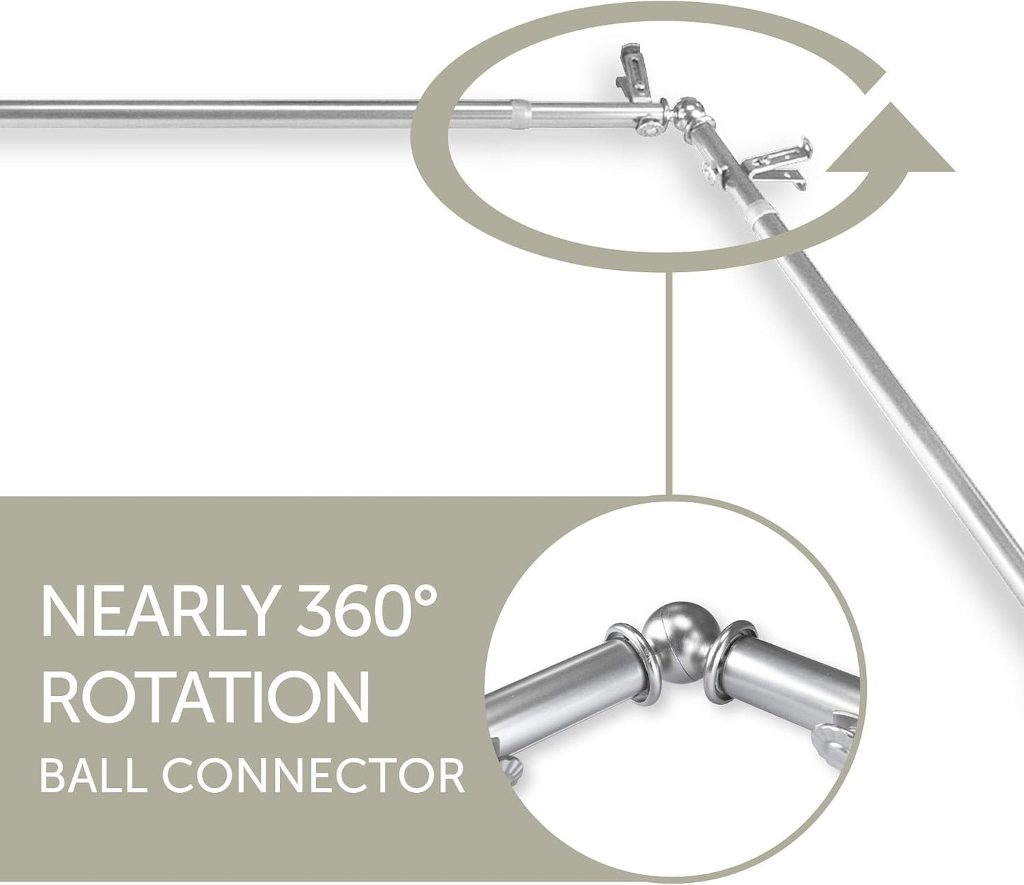 13/16" Moyat 5-Sided Bay Window Curtain Rod - Satin Nickel