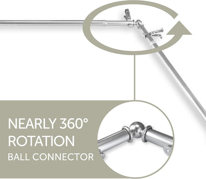 13/16" Moyat 5-Sided Bay Window Curtain Rod - Satin Nickel