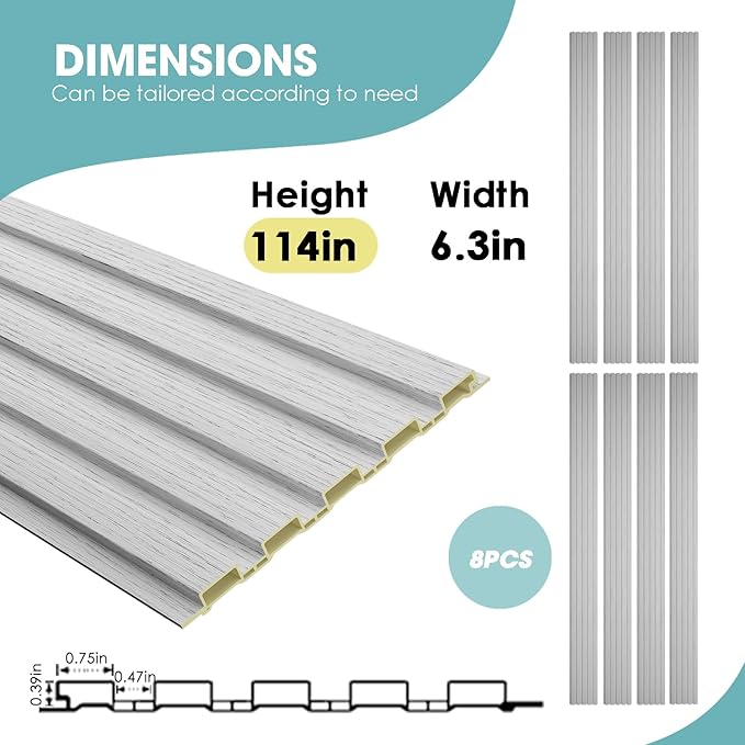 OUZUGIE WPC Acoustic Slat Wall Paneling, Living Room, TV Background, Study Room - Image 3