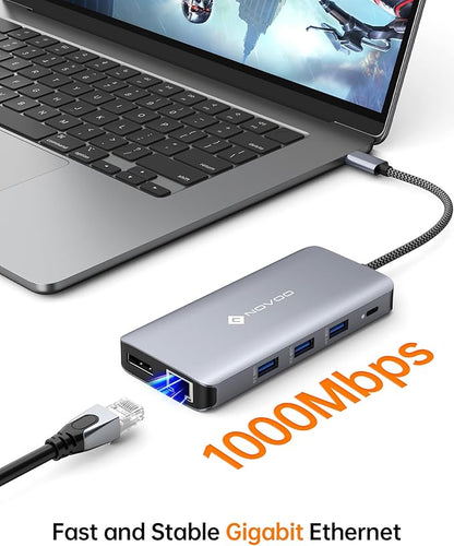 USB C Docking Station, NOVOO Triple Display Type C Hub Dual Monitor HDMI - Image 5