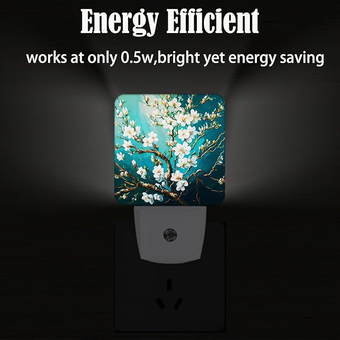 FSHVQKD Blossoming Almond Tree Night Light, Plug-in Nightlights Auto Sensor - Image 4