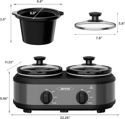 Sunvivi Dual Slow Cooker, Buffet Servers and Warmer - Image 7