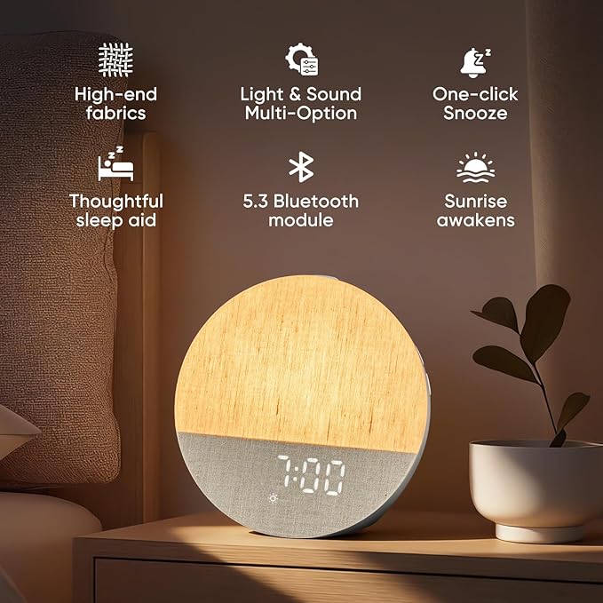 Stillstorm Sunrise Alarm Clock, Sound Machine, Fabric Dimmable Night Light - Image 2