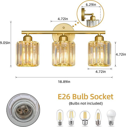 FDPBY Modern 3 Light Crystal Vanity Light, Compatible - Image 3