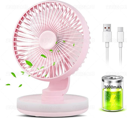 MAWFOZIN Small Desk Fan With Night Light, Auto Oscillating Table Fan With by MAWFOZIN