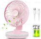 MAWFOZIN Small Desk Fan With Night Light, Auto Oscillating Table Fan With by MAWFOZIN