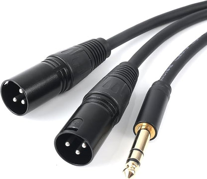 SiYear Profession 6.35mm TRS Male Plug to 2 Dual XLR Male Microphone Stereo by SiYear