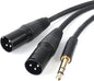 SiYear Profession 6.35mm TRS Male Plug to 2 Dual XLR Male Microphone Stereo by SiYear
