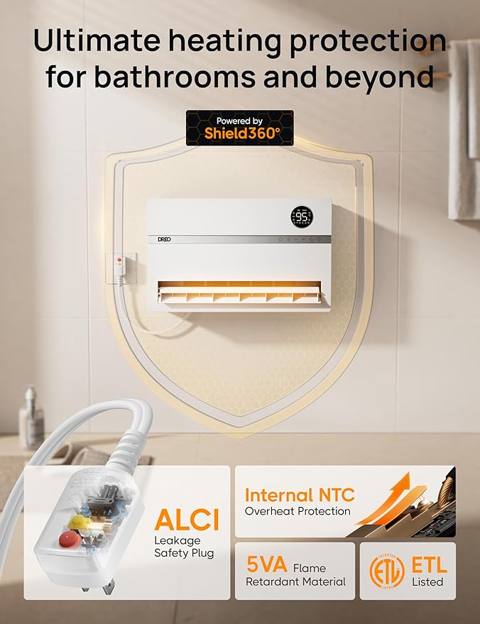 DREO Wall Heater for Bathroom, Smart Space Heaters - Image 3