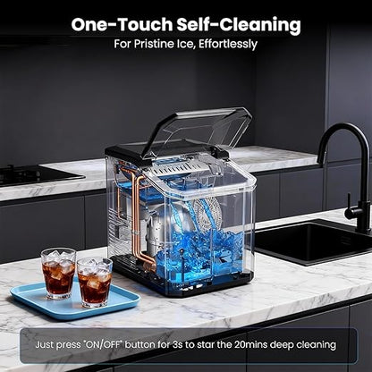 Countertop Ice Maker, 9 Ice Cubes in 10 Minutes, Self-Cleaning Portable Ice - Image 4