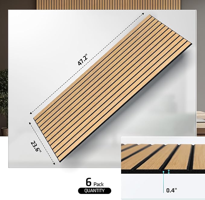 UMIACOUSTICS 6 Packs Acoustic Panel, 47.2 x 23.6 Inches Decorative Sound Proof - Image 2