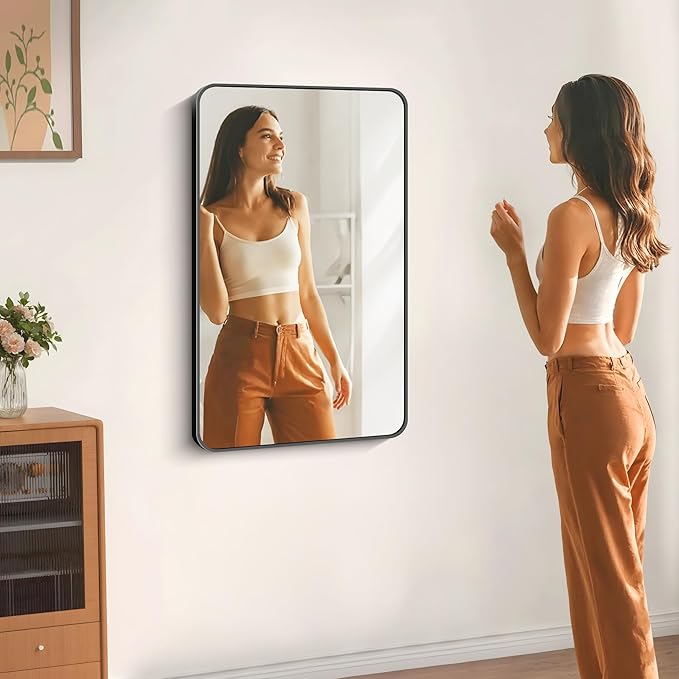 24" x 40"Bathroom Mirror, Matte Black Wall Mirror - Image 2