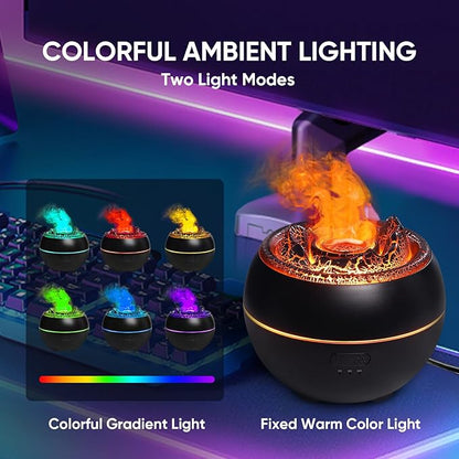 Essential Oil Diffuser, Volcano Fire Flame Aromatherapy Diffuser, 360ml - Image 3