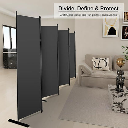 MAYOLIAH 8 Panel Room Divider 6ft Tall Freestanding Privacy Screen 160'' W - Image 5