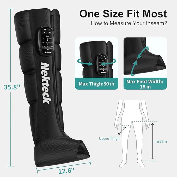 Nekteck Cordless Leg Compression Massager, FSA Eligible Massage Tools - Image 6
