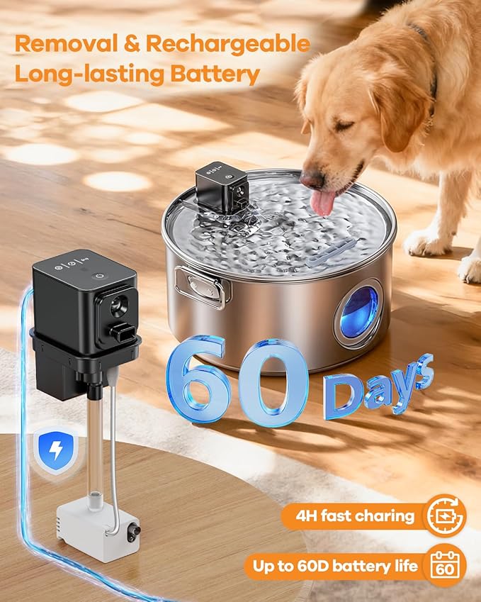 12L/ 3.4Gal Wireless Automatic Dog Water Fountain - Image 6