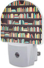 sndheke Books on Bookshelves Night Light, Colorful Books Dusk to Dawn Night by sndheke