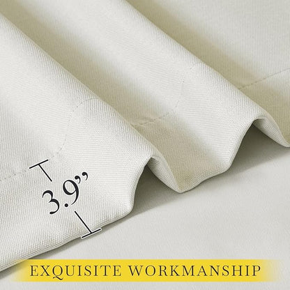 NICETOWN Faux Linen Room Darkening Curtains 90 inches Long, Dual Rod Pockets & - Image 7