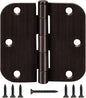 6 Pack Oil Rubbed Bronze Door Hinges 3.5" x 3 1/2 Inch Black Brushed Interior by TDCHINGES