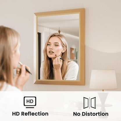 Amorho Bathroom Mirror, 24x32 Inch Gold Thick Metal Framed Wall Mirrors - Image 2