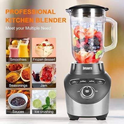 Blender with 64 oz Glass Jar - 1200W High Speed Juicer Blender - Image 2