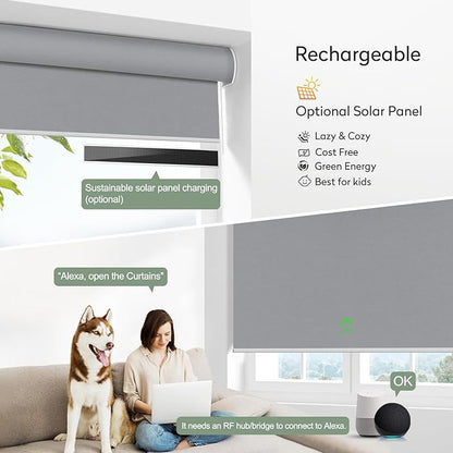 ZSHINE Motorized Blackout Window Blinds Customize Width Remote Control - Image 4