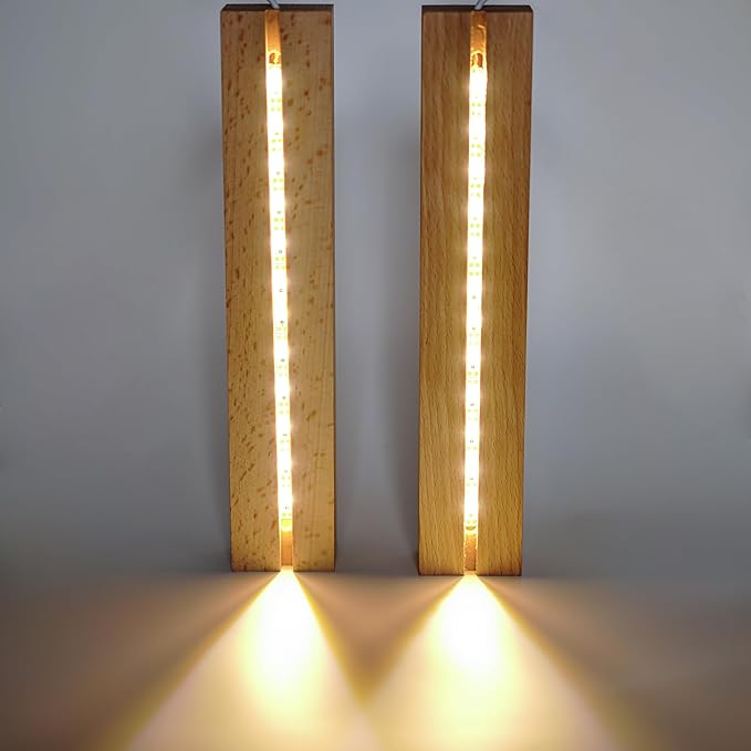 ZEERSHEE 2 Pcs 9.4 Inch Wooden Rectangle LED Light Display Pedestal - Image 7