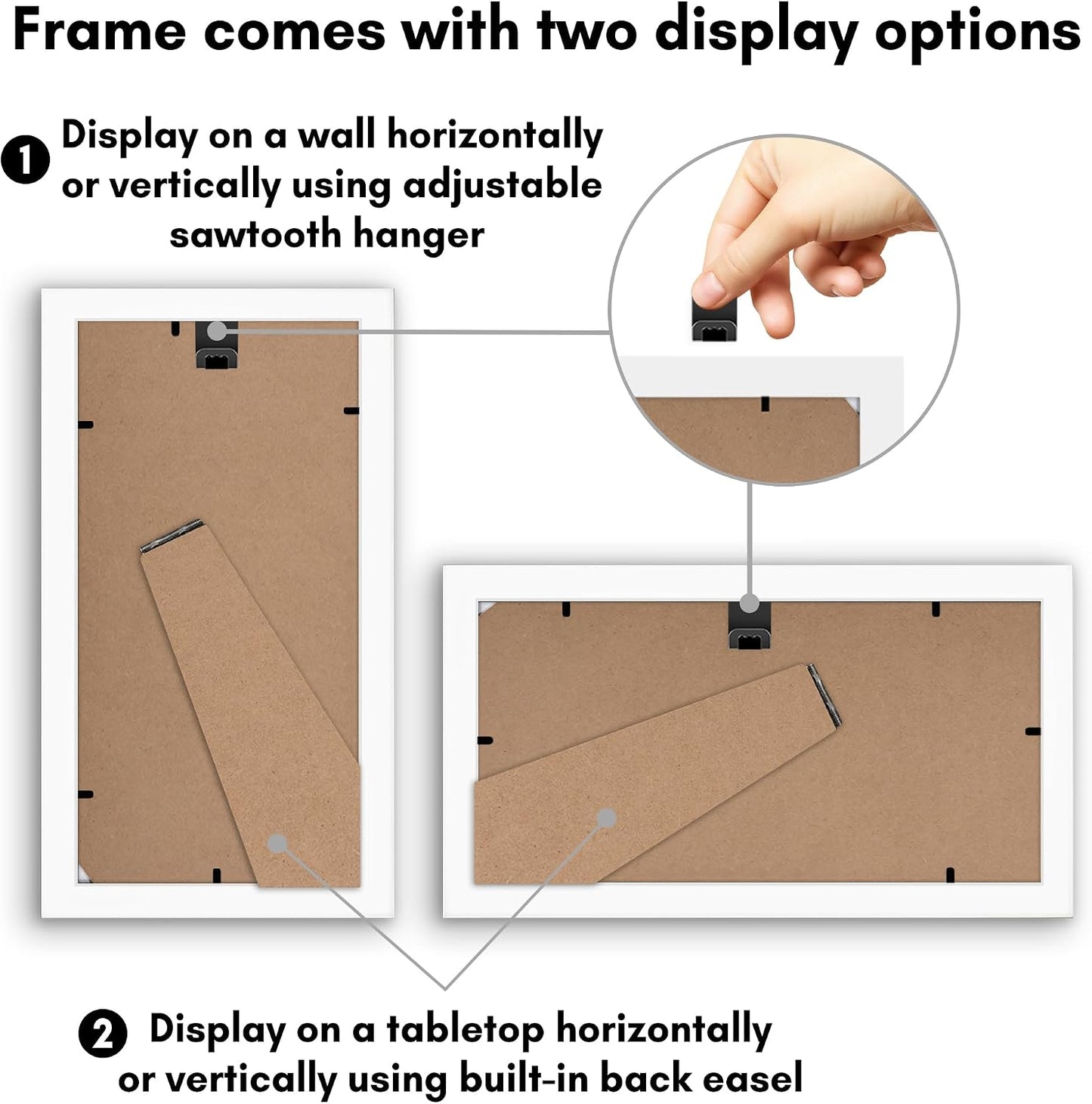 Americanflat 5x10 Document Frame - Matted to 3.5x8 - White | Engineered Wood construction, Shatter-resistant glass, displays certificates, certifications and licenses
