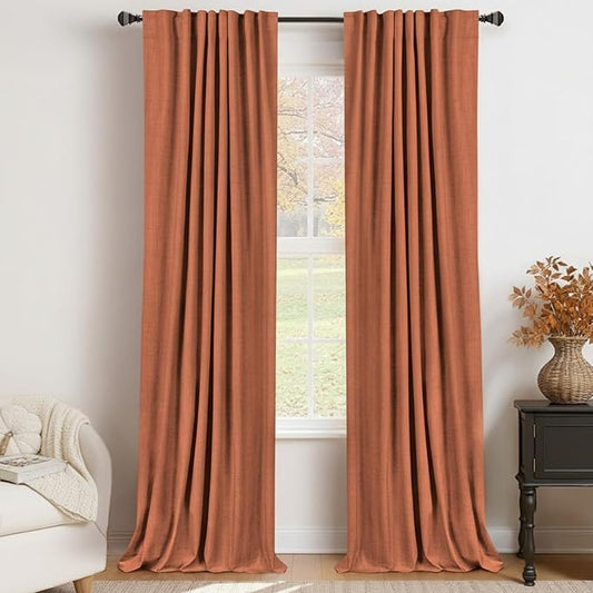 100% Blackout Shield Linen Blackout Curtains by 100BlackoutShield