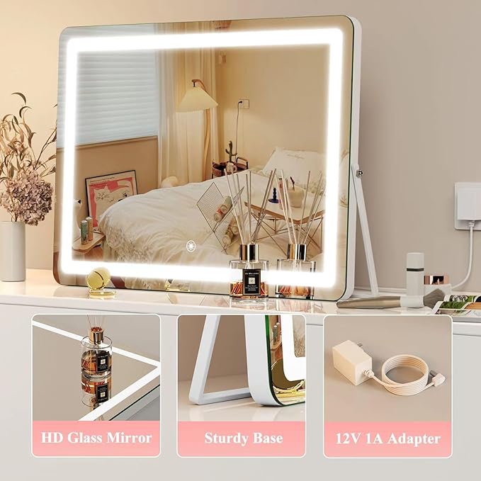Ligheted Vanity Mirror with Lights, Hollywood Mirror, 3 Modes Light, Smart - Image 4