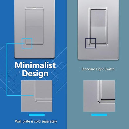 LIDER Minimalist Design Matte Finish Lighted 4-Way Decorator Light Switch - Image 5
